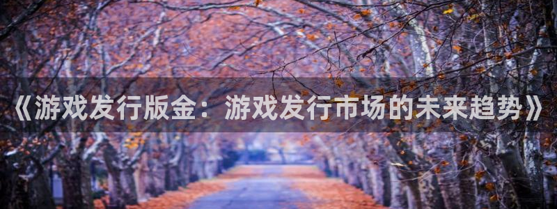 杏耀官网平台代理条件是什么：《游戏发行版金：游戏发行市场的未来趋势》